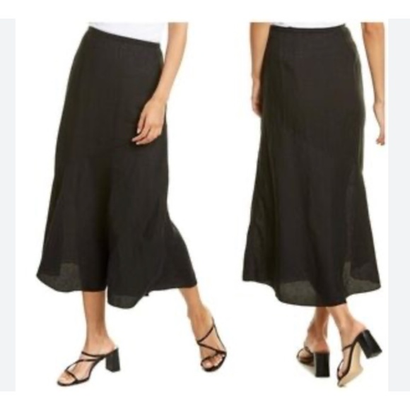 Eileen Fisher Linen/Cotton Blend Pull On Relaxed Midi Skirt Size Medium NWT - Picture 1 of 8